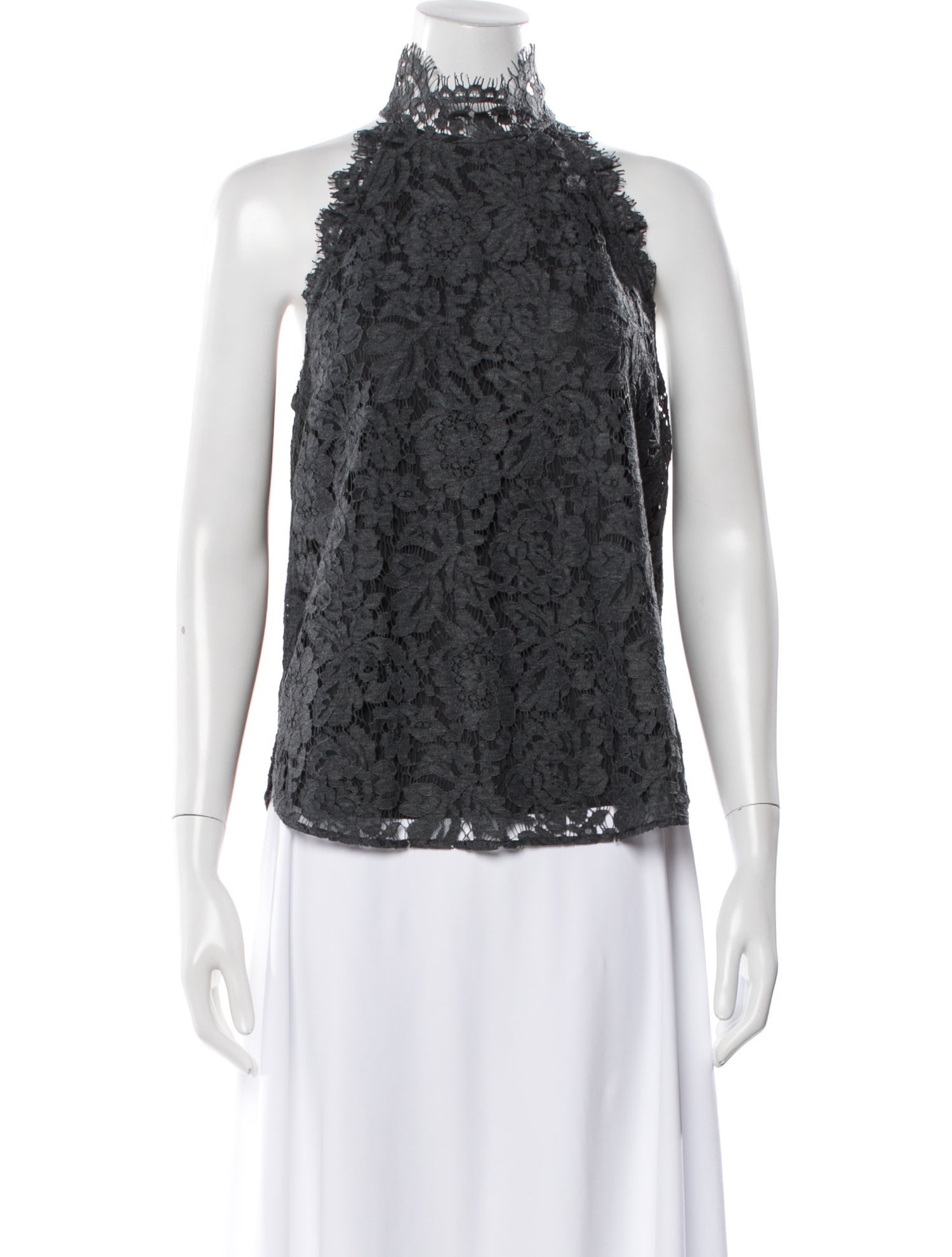 Diane von Furstenberg Lace Pattern Square Neckline Blouse