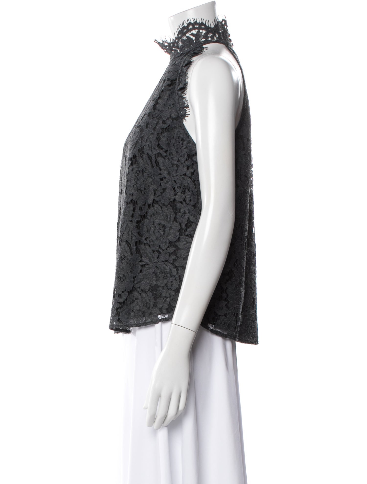 Diane von Furstenberg Lace Pattern Square Neckline Blouse