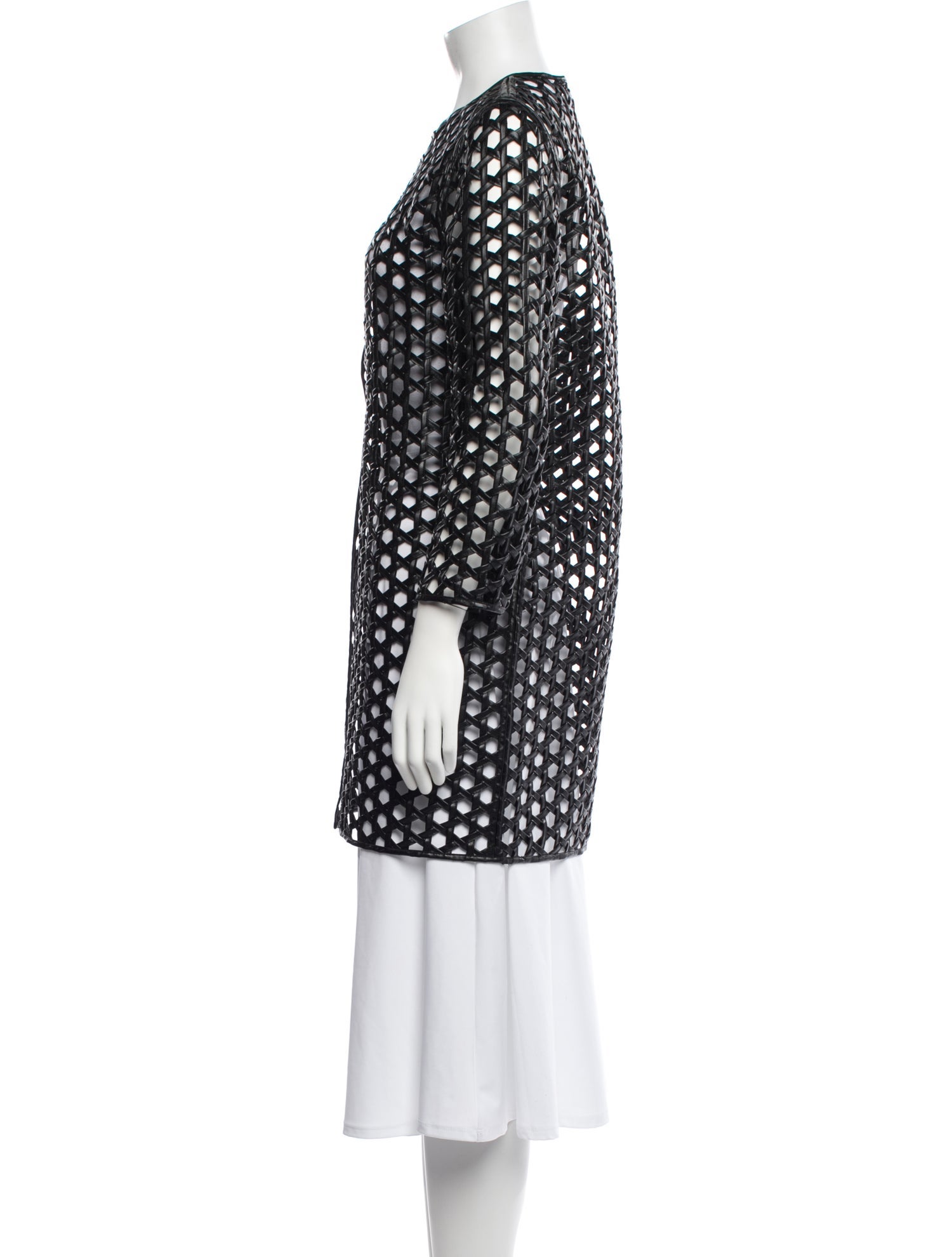 Diane von Furstenberg Faux Leather Patterned Jacket