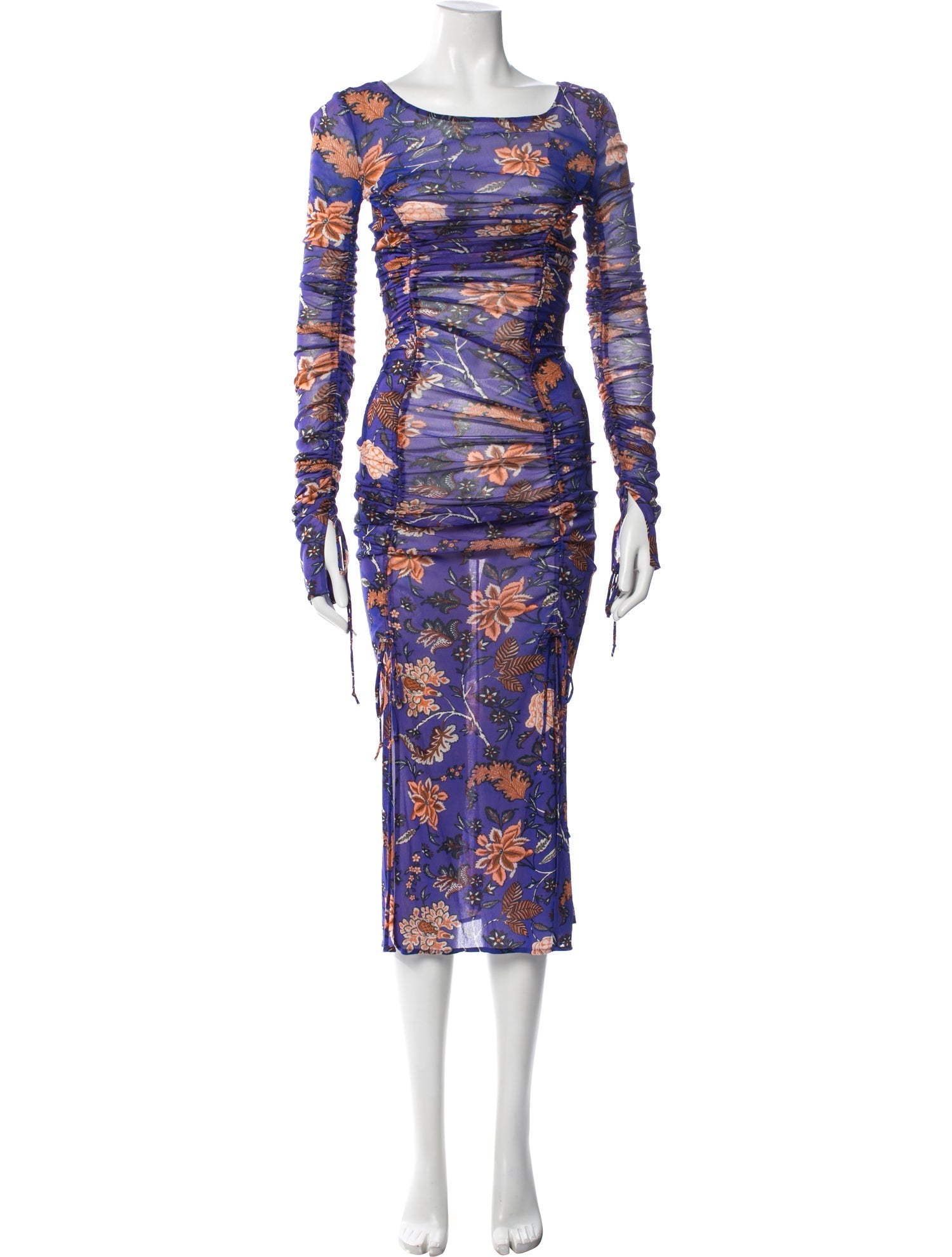 dvf purple dress Diane Von Furstenberg Hades Mesh Midi Dress Bright Purple Diane von Furstenberg