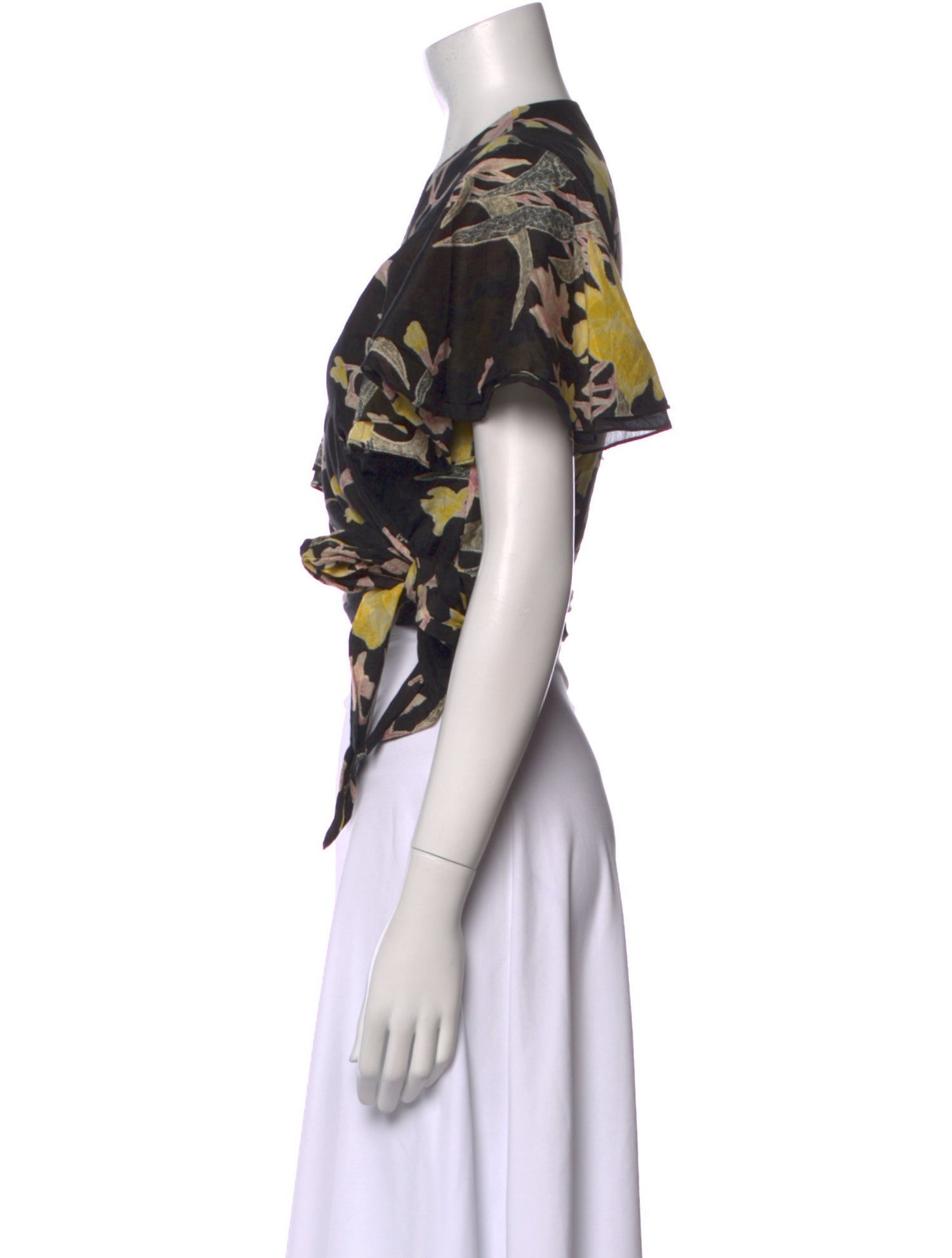 Diane von Furstenberg Floral Print V-Neck Crop Top