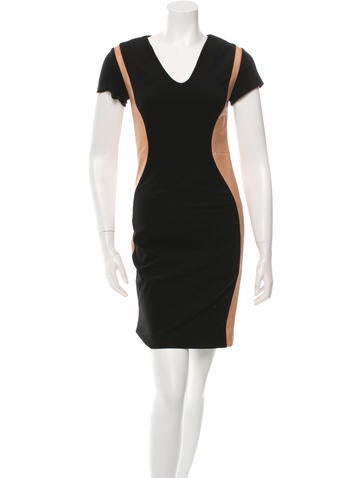 Diane von Furstenberg Dayton Leather Panel Dress