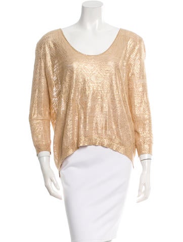 Diane von Furstenberg Printed Scoop Neck Sweater