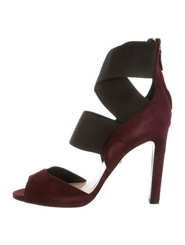 Diane von Furstenberg Suede Multistrap Peep-Toe Pumps