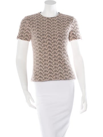 Diane von Furstenberg Crochet Short Sleeve Top