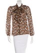Diane von Furstenberg Leopard Print Long Sleeve Blouse