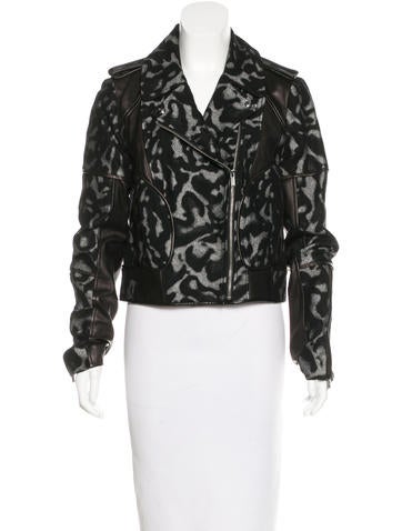 Diane von Furstenberg Leather-Accented Moto Jacket