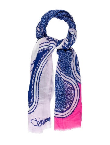 Diane von Furstenberg Multicolor Abstract Scarf