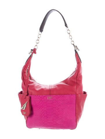 Diane von Furstenberg Embossed-Paneled Leather Satchel