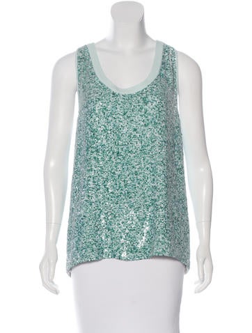 Diane von Furstenberg Silk Sequin Top