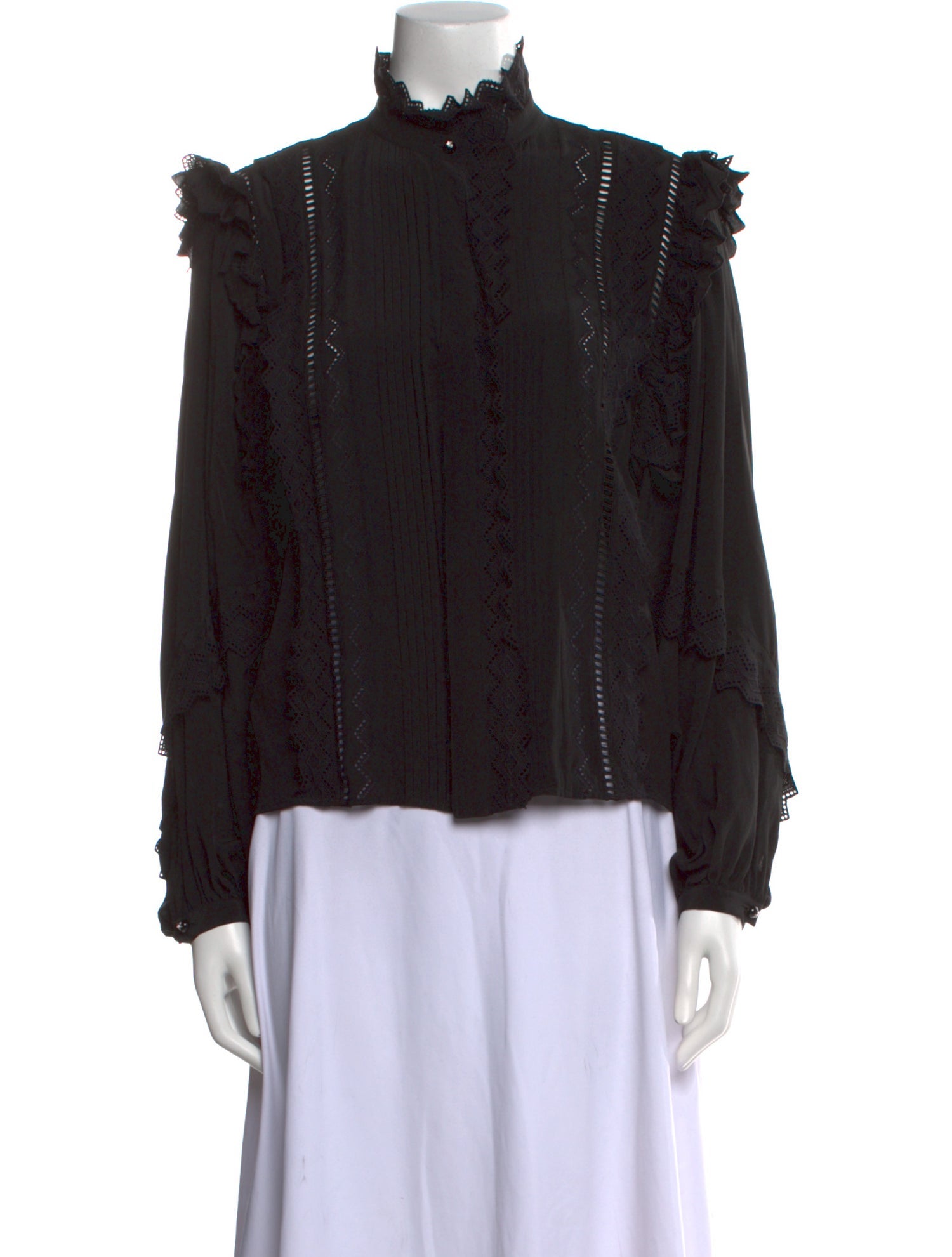 Diana Reznik Silk Mock Neck Blouse