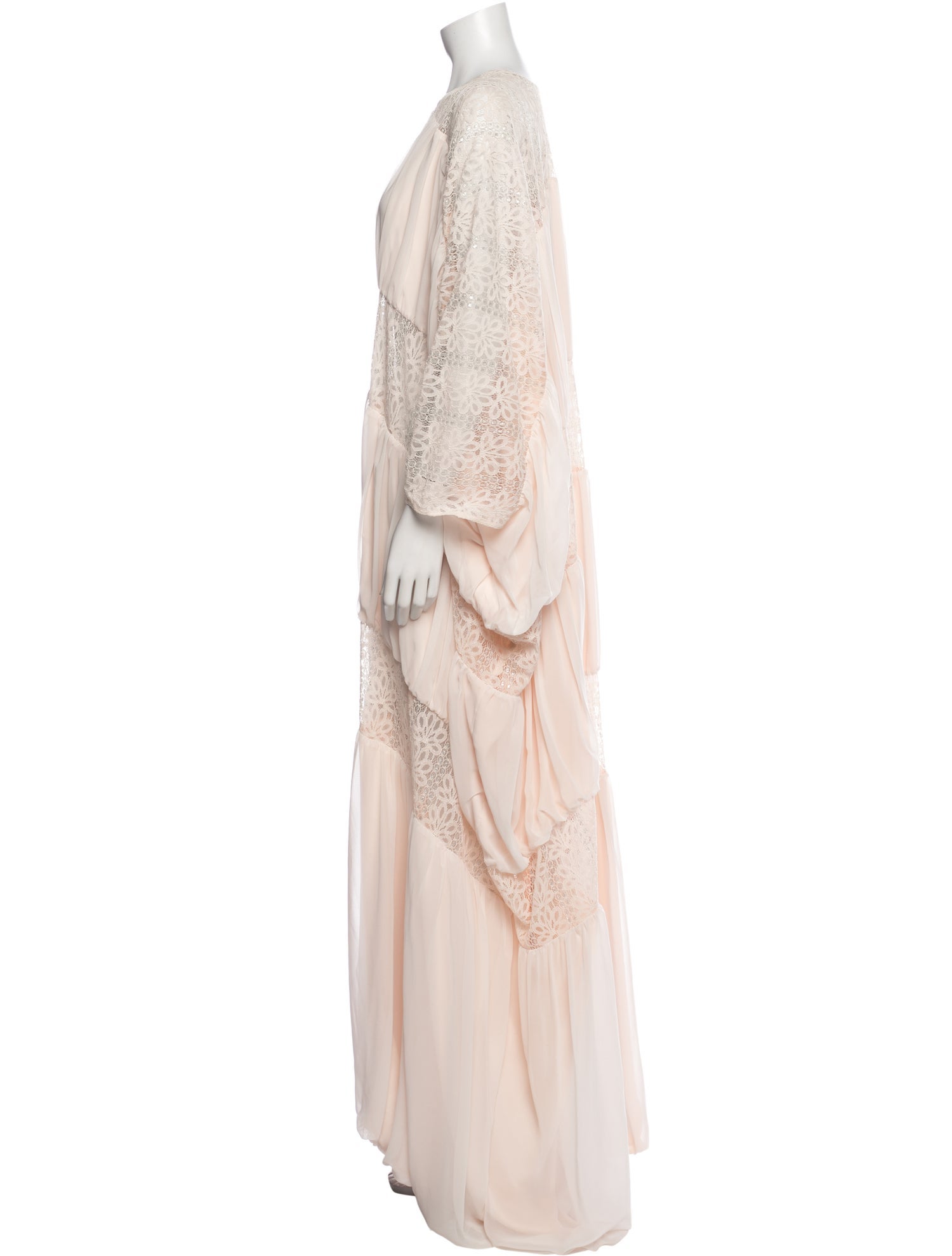Dima Ayad Lace Pattern Long Dress