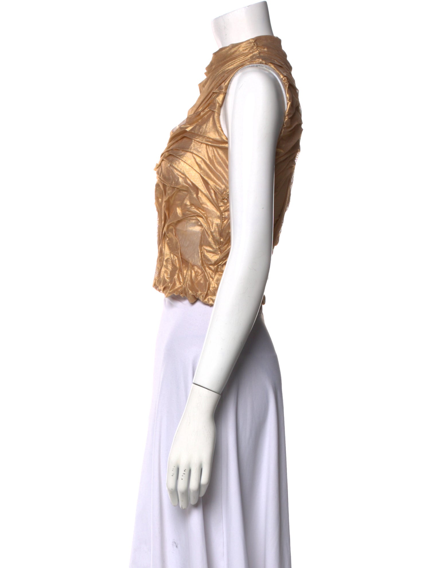 Di Petsa Mock Neck Sleeveless Crop Top