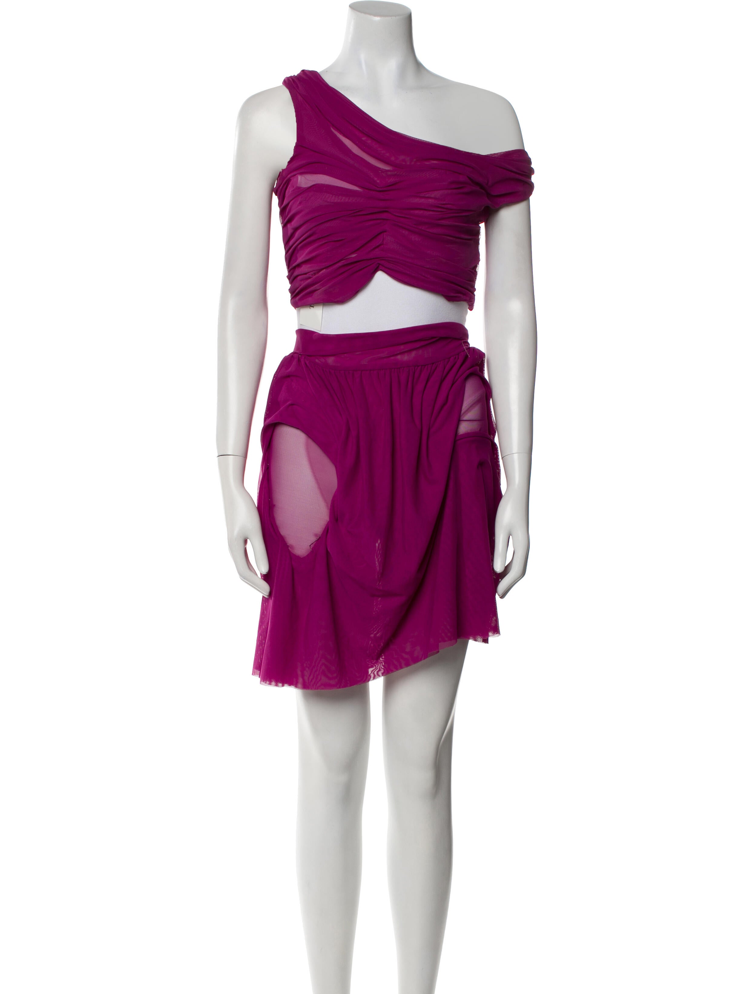 Di Petsa Mesh Accents Skirt Set