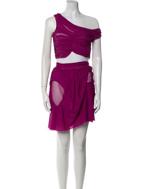 Di Petsa Mesh Accents Skirt Set