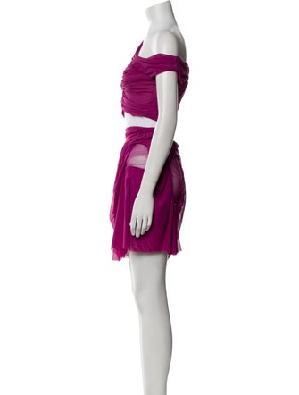 Di Petsa Mesh Accents Skirt Set