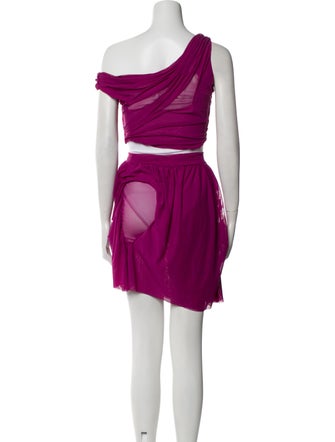 Di Petsa Mesh Accents Skirt Set