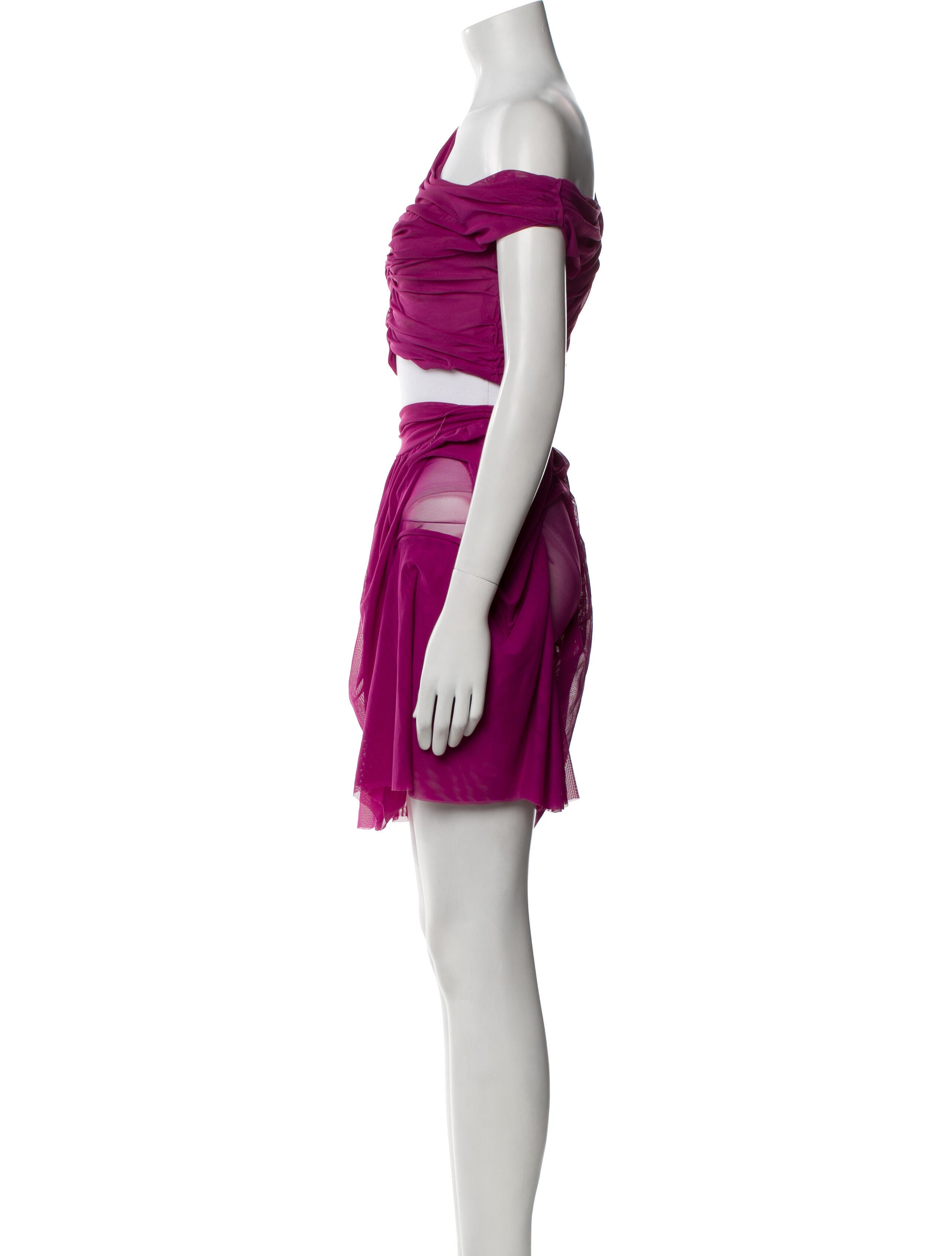 Di Petsa Mesh Accents Skirt Set