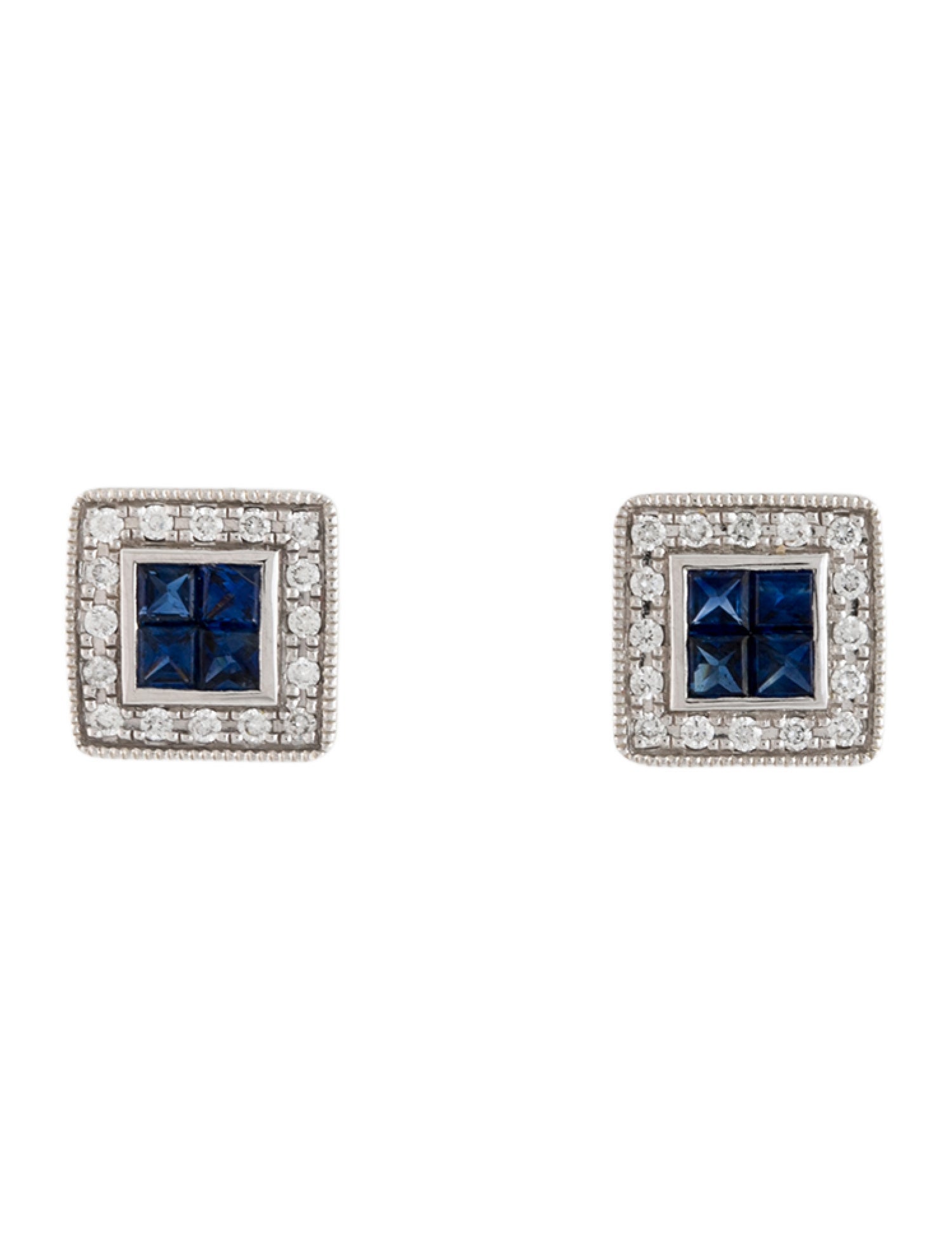 Dilamani 14K Diamond & Sapphire Stud Earrings