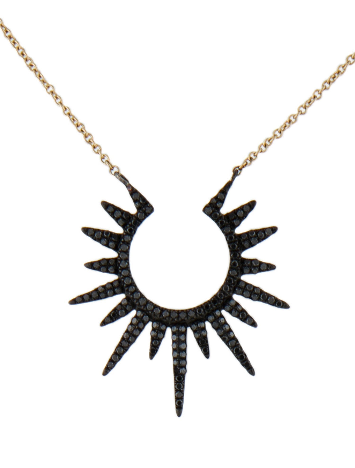 Dilamani 14K Diamond Sunburst Pendant Necklace