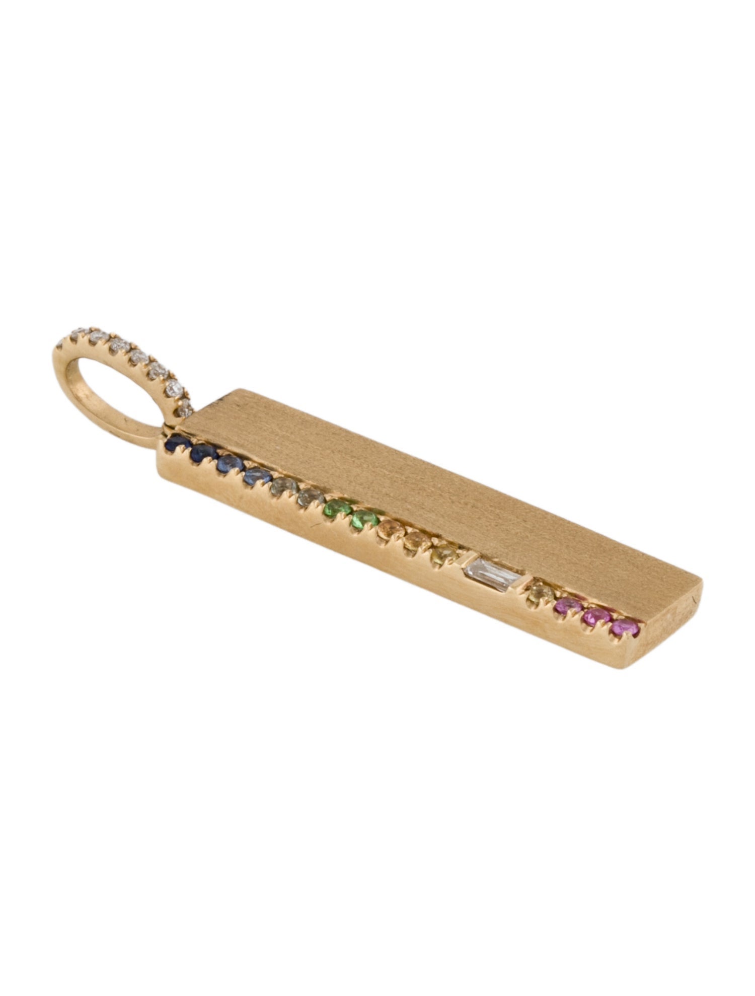 Dilamani 14K Sapphire, Tsavorite Garnet & Diamond Bar Pendant