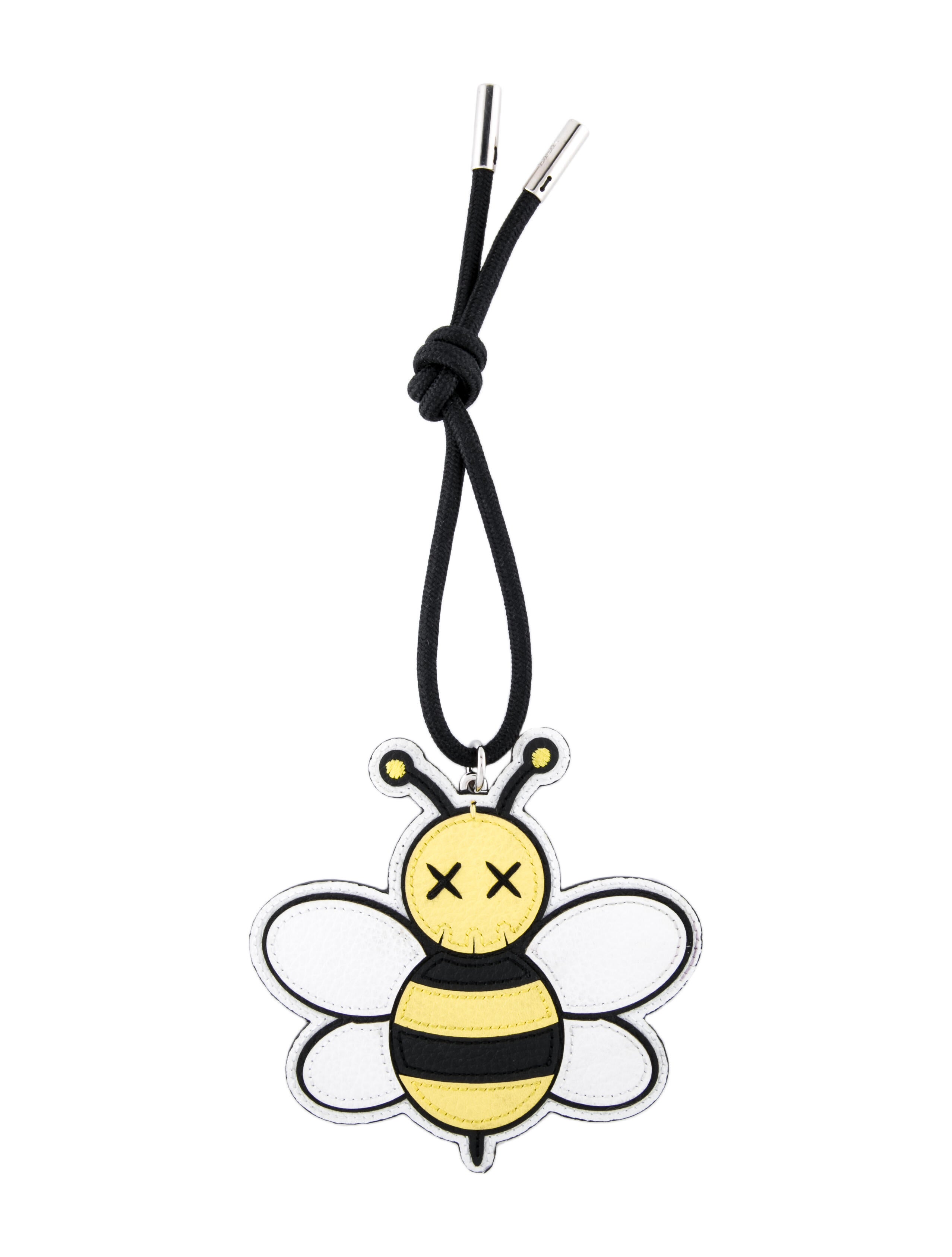 DIOR x KAWS Grained Calfskin Bee Charm White Keychains, Accessories