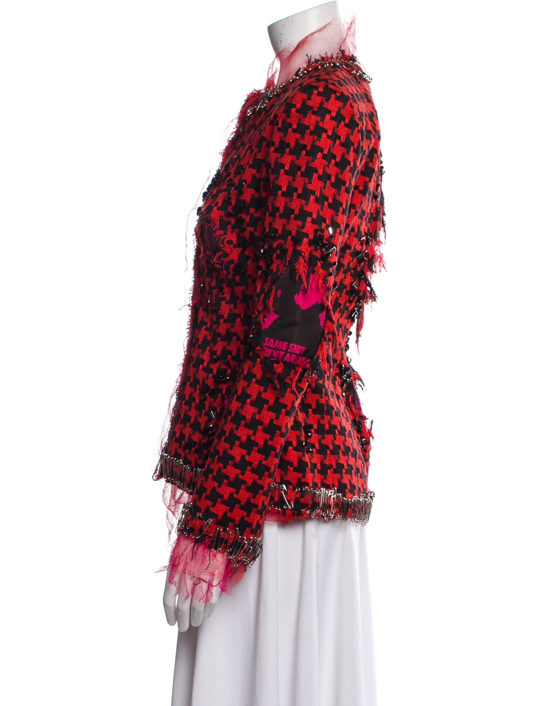 Dilara Findikoglu Houndstooth Print Evening Jacket