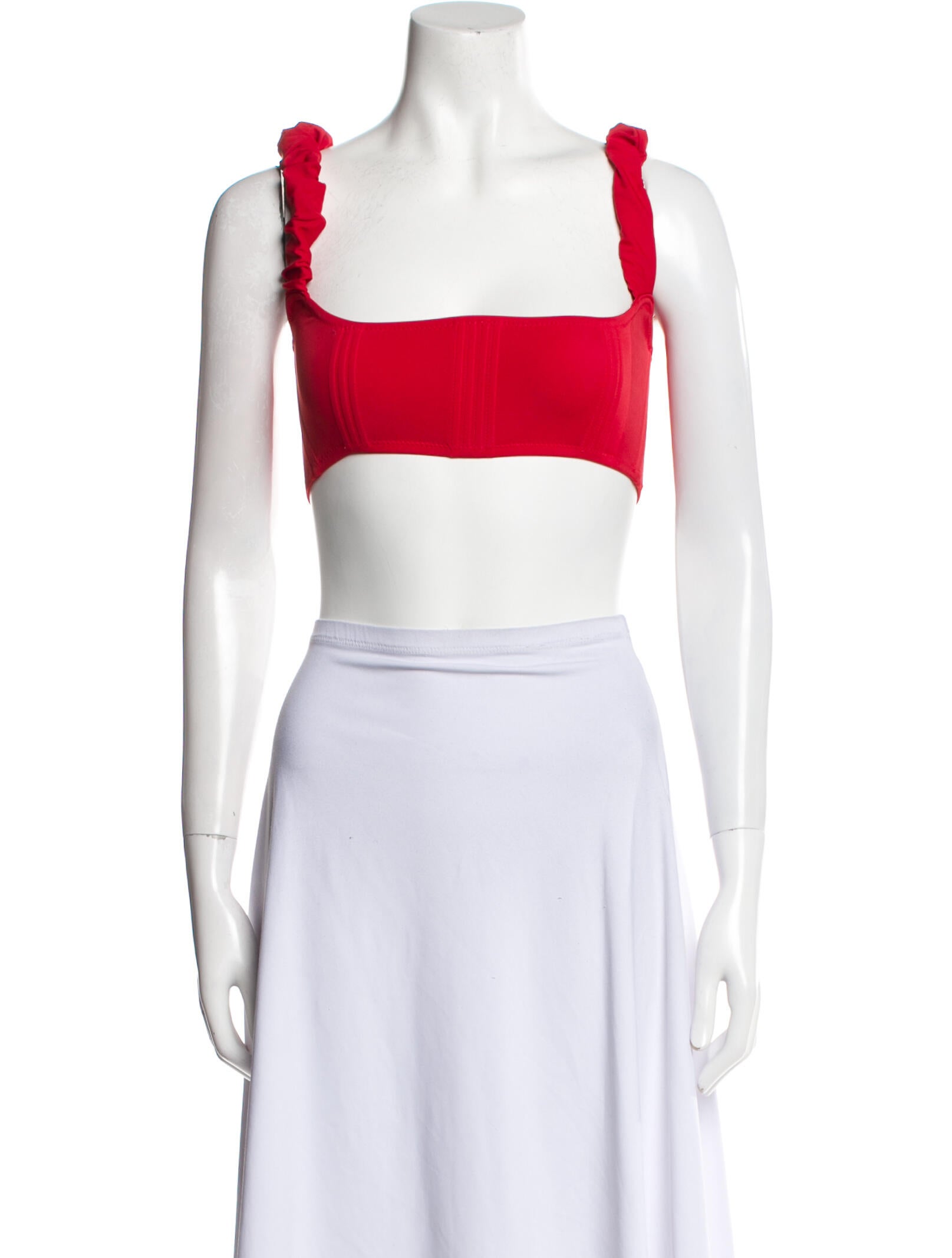 Dilara Findikoglu Square Neckline Sleeveless Crop Top