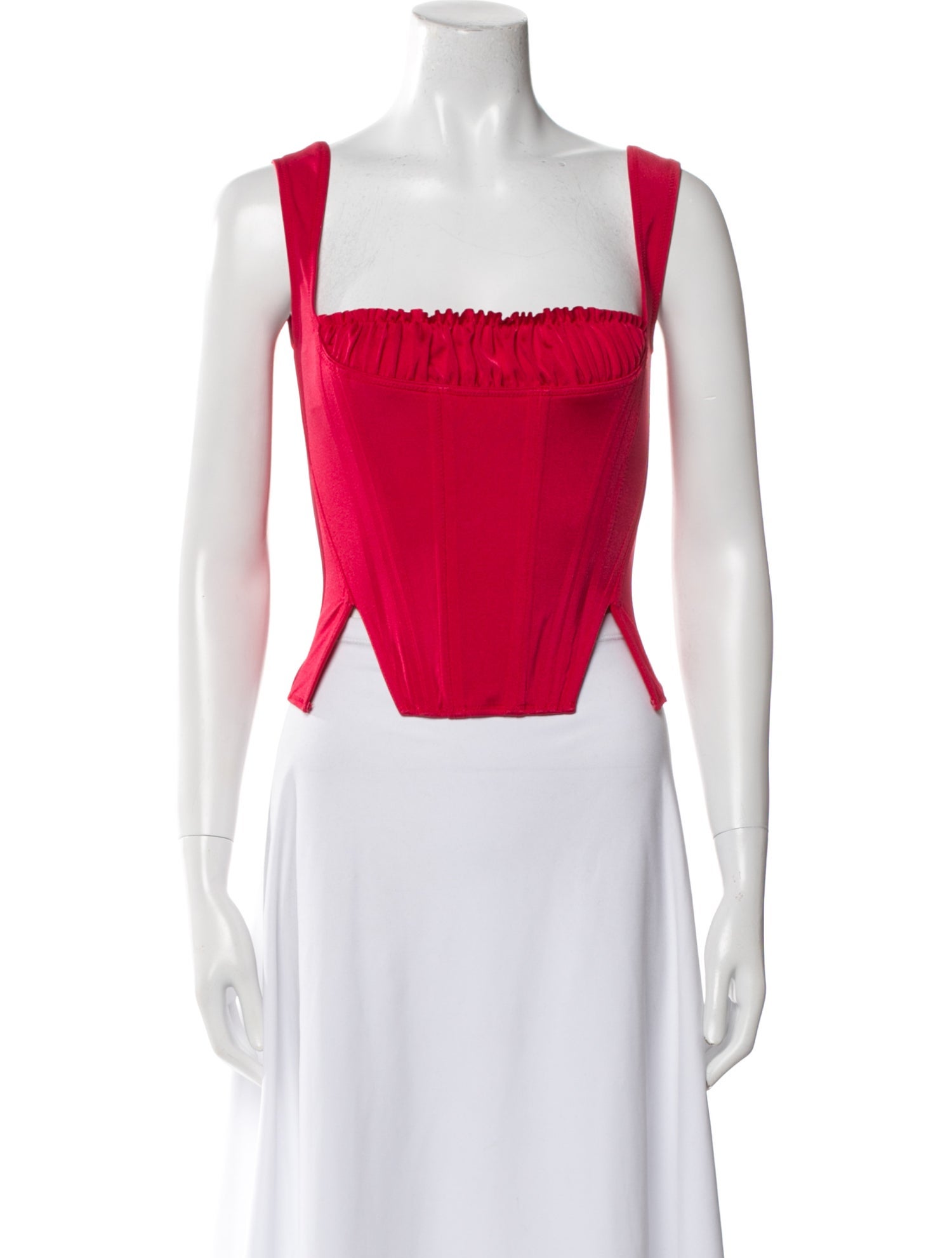 Dilara Findikoglu Square Neckline Sleeveless Crop Top