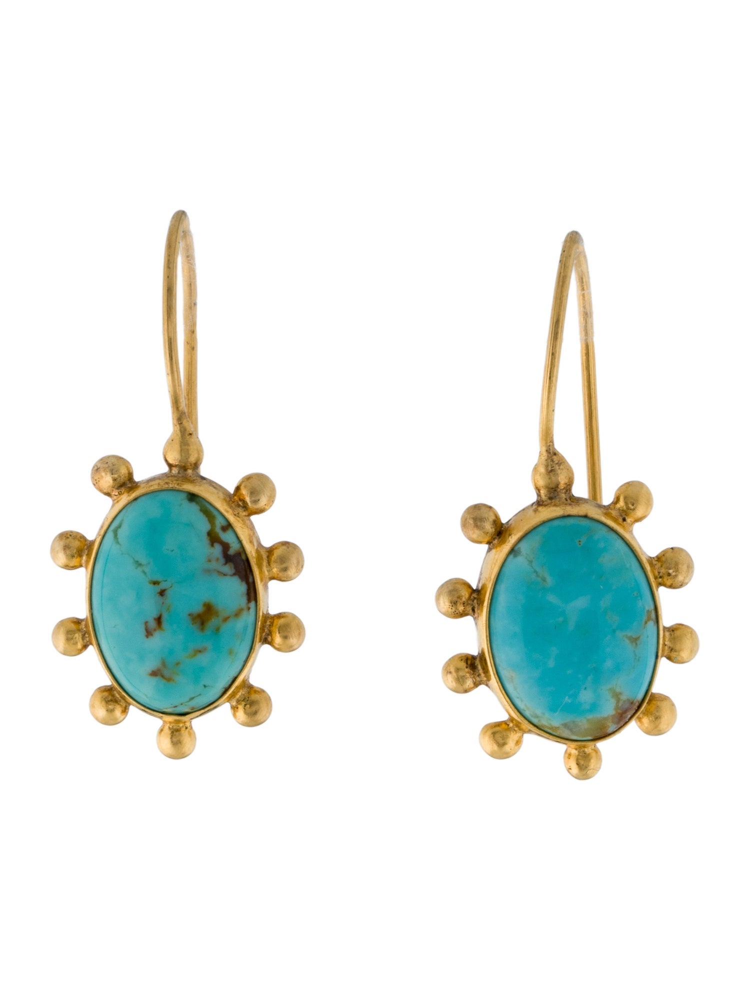 Dina Mackney Turquoise Pinwheel Drop Earrings