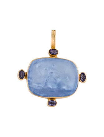 Dina Mackney Mother Of Pearl & Glass Pendant