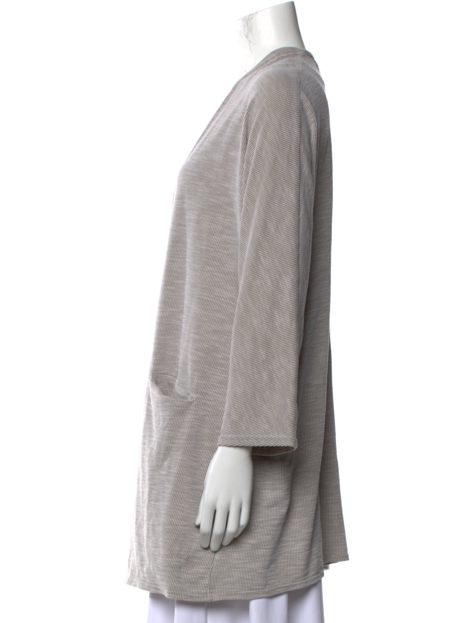 DONNI. Striped Open Front Sweater