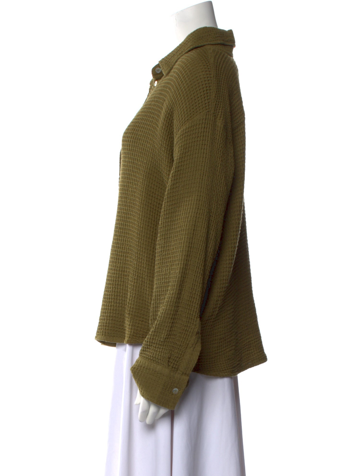 DONNI. Long Sleeve Button-Up Top