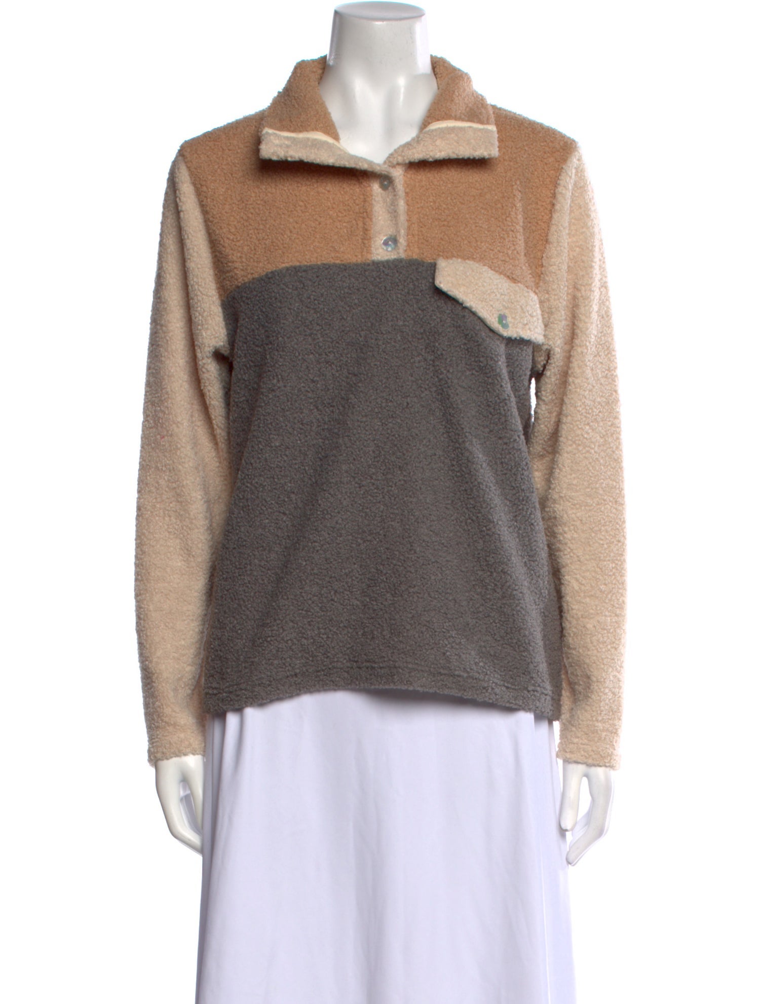 DONNI. Colorblock Pattern Sweater