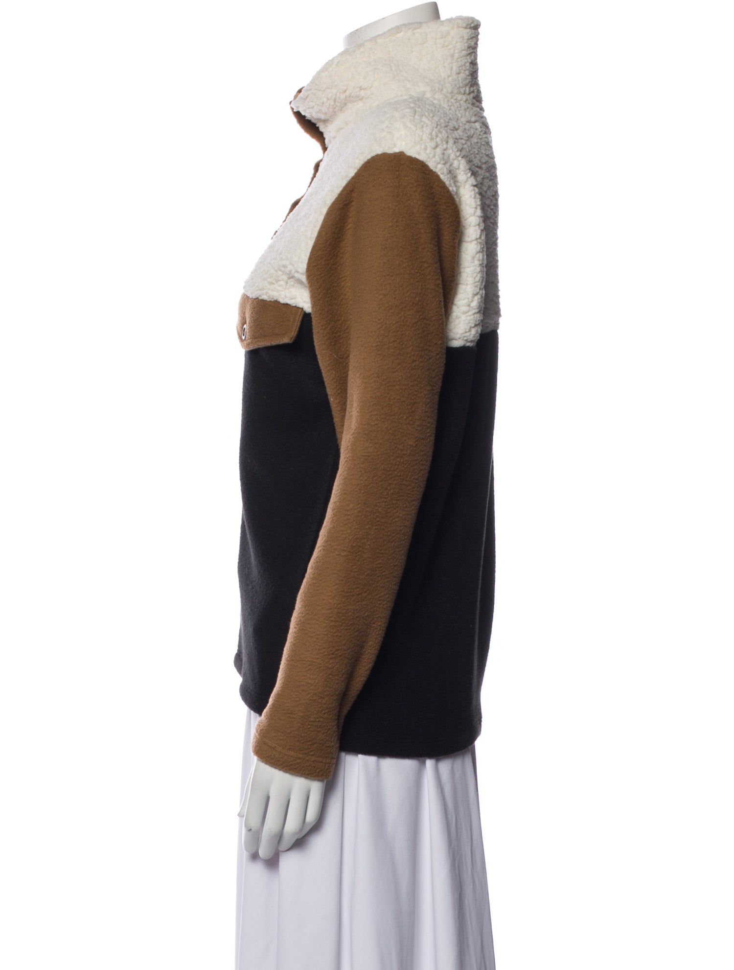 DONNI. Colorblock Pattern Turtleneck Sweater