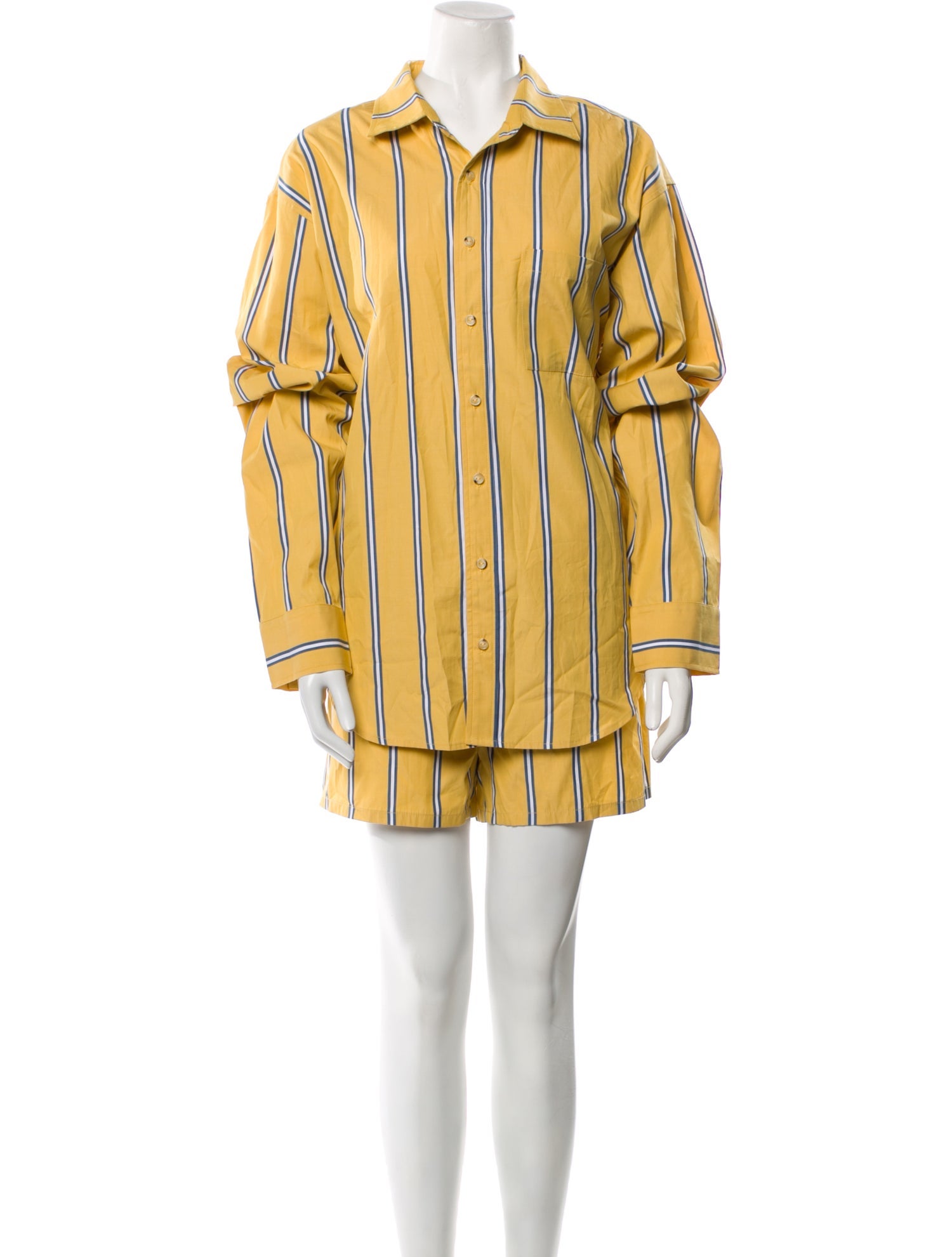 DONNI. Striped Ruffle Embellishment Short Set w/ Tags