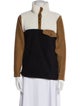 DONNI. Colorblock Pattern Mock Neck Sweater