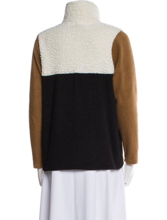 DONNI. Colorblock Pattern Mock Neck Sweater