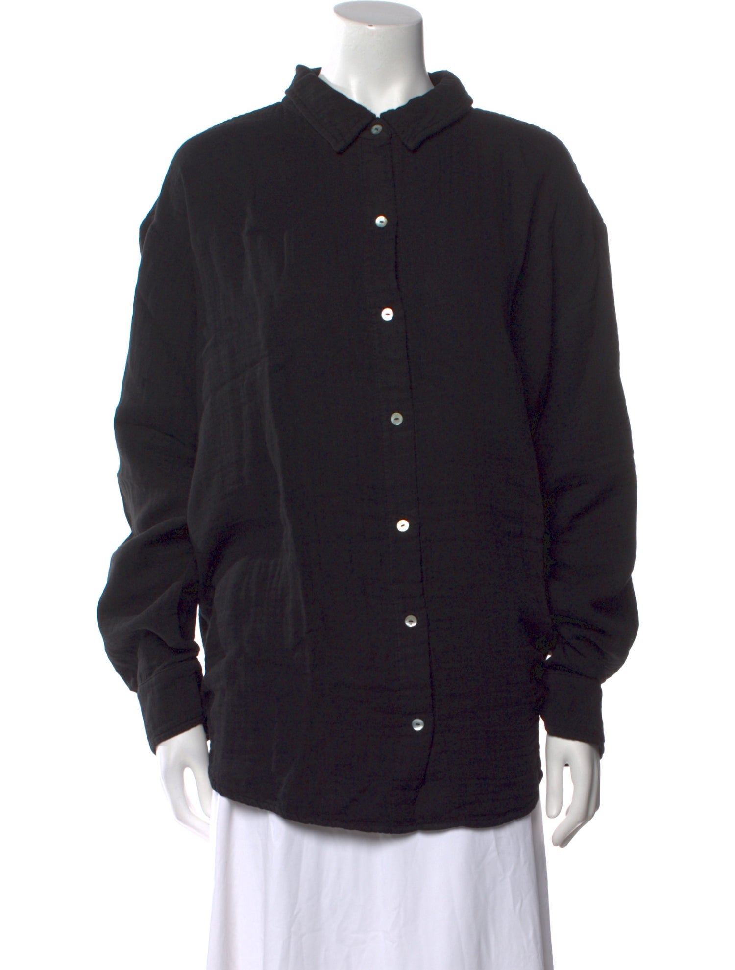 DONNI. Long Sleeve Button-Up Top