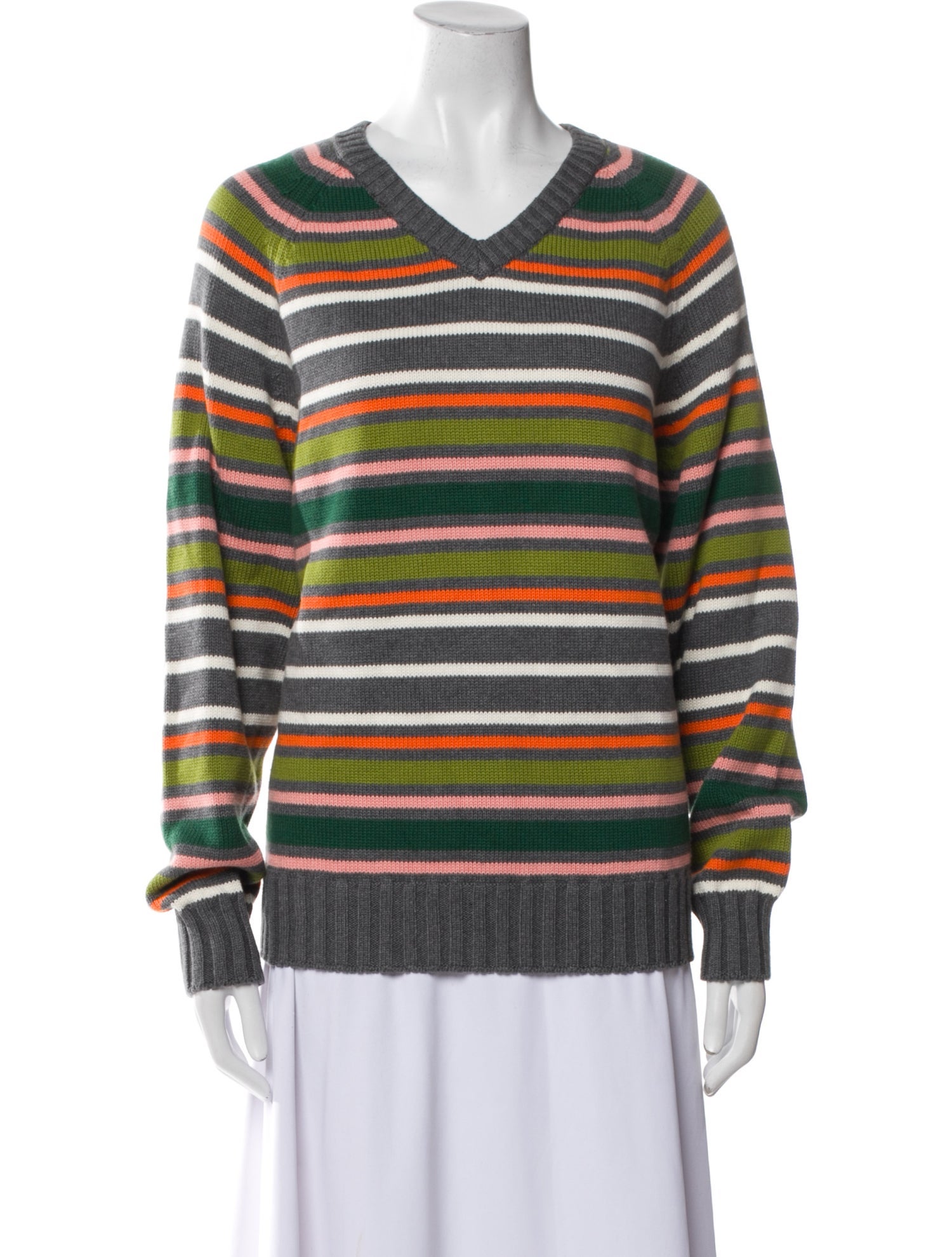 DONNI. Striped V-Neck Sweater w/ Tags