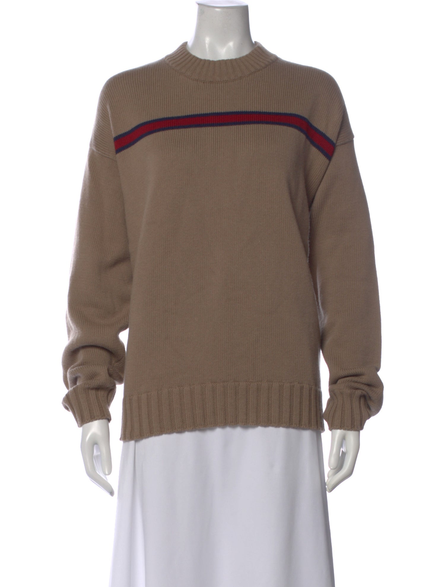 DONNI. Striped Mock Neck Sweater