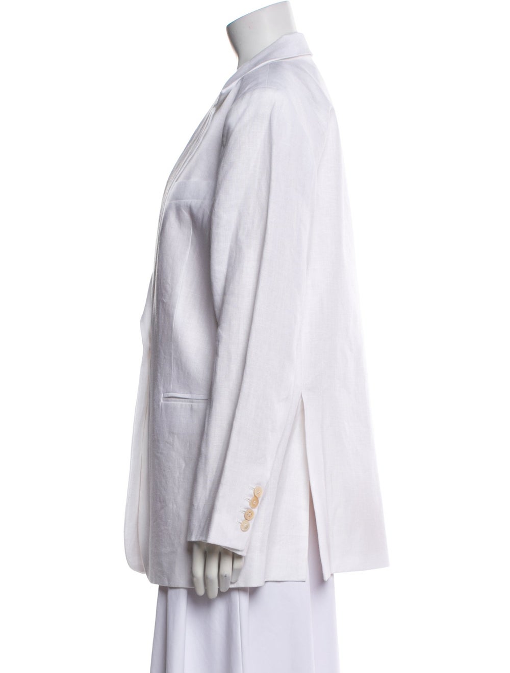 Diotima Blazer White Pointed Collar Patch Pockets… - image 2