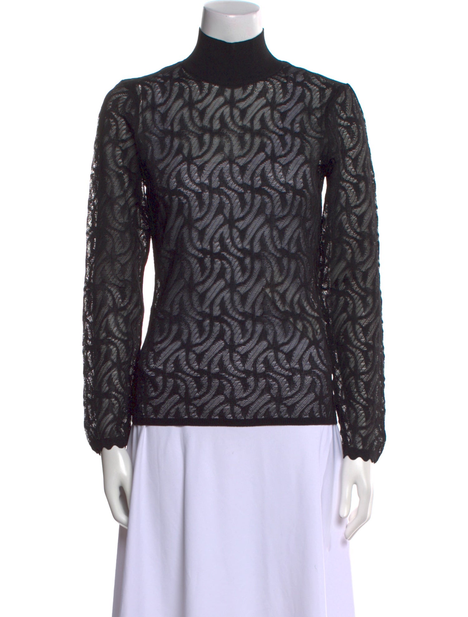 Diotima Lace Pattern Turtleneck Top w/ Tags