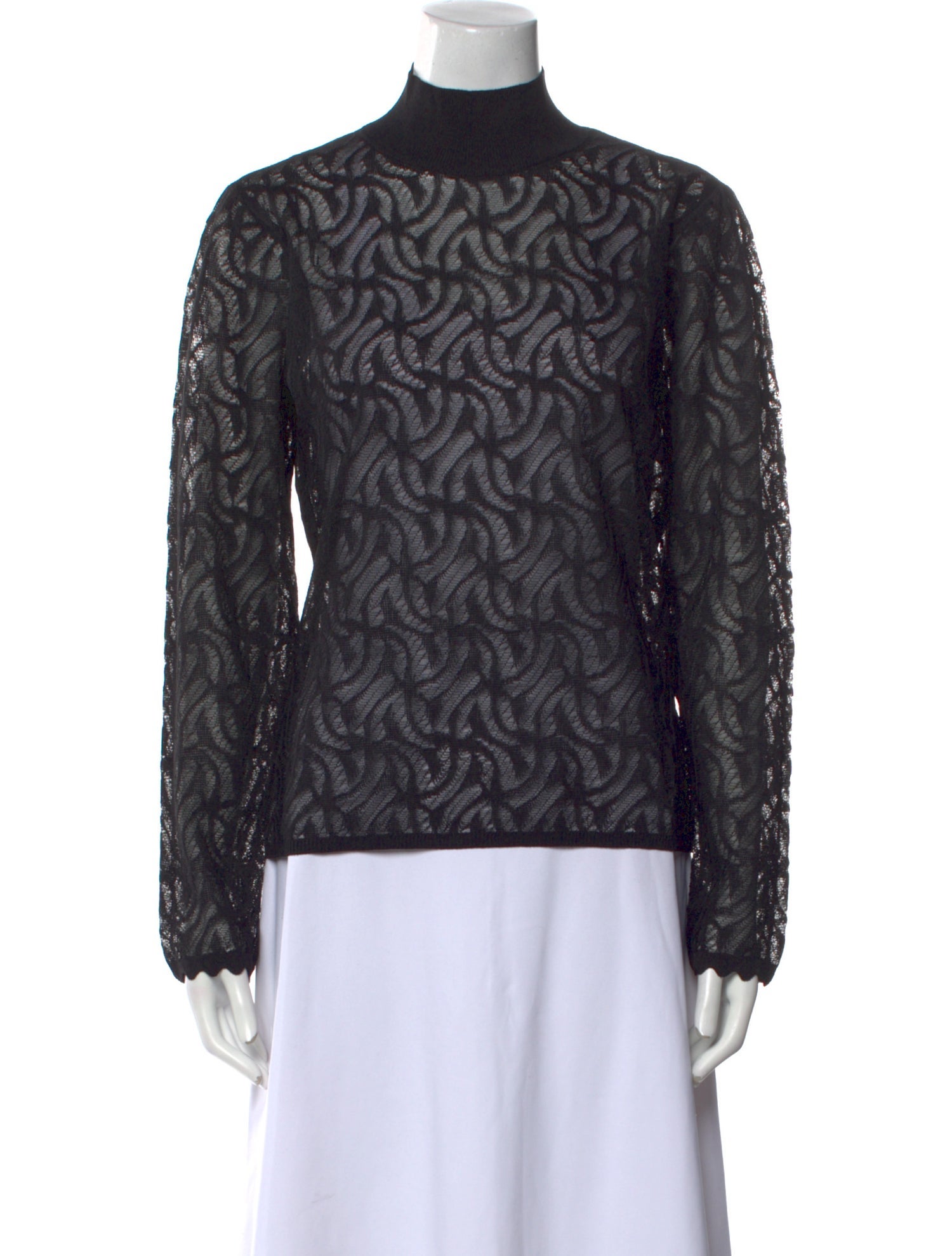 Diotima Lace Pattern Mock Neck Sweatshirt w/ Tags