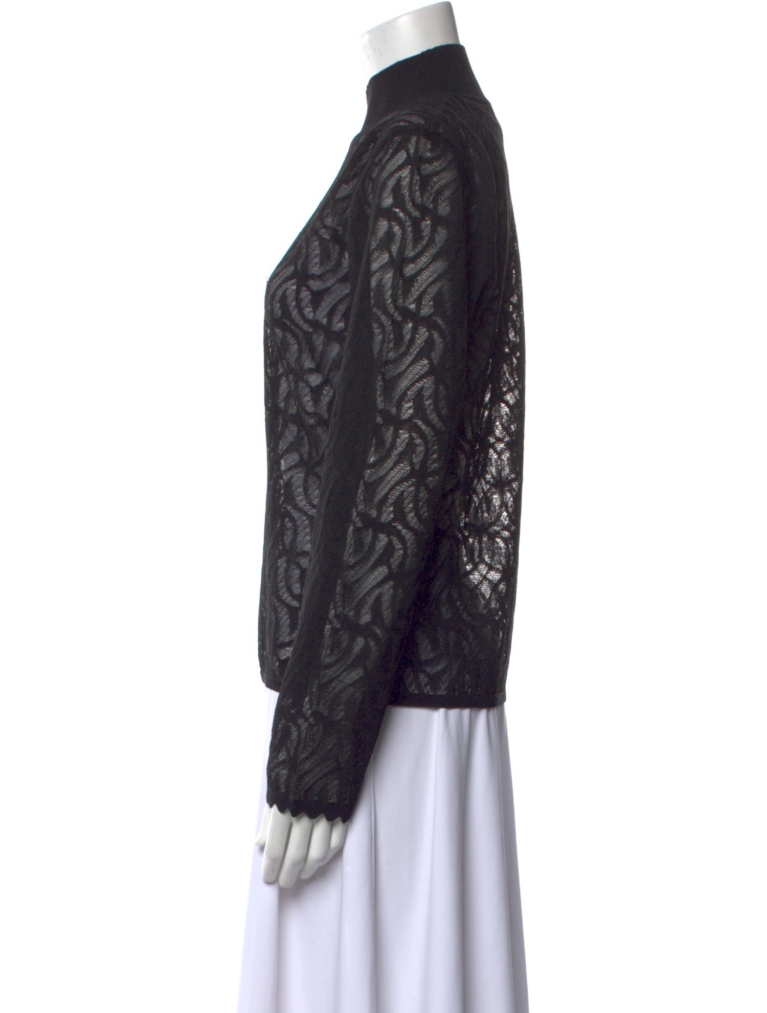 Diotima Lace Pattern Mock Neck Sweatshirt w/ Tags