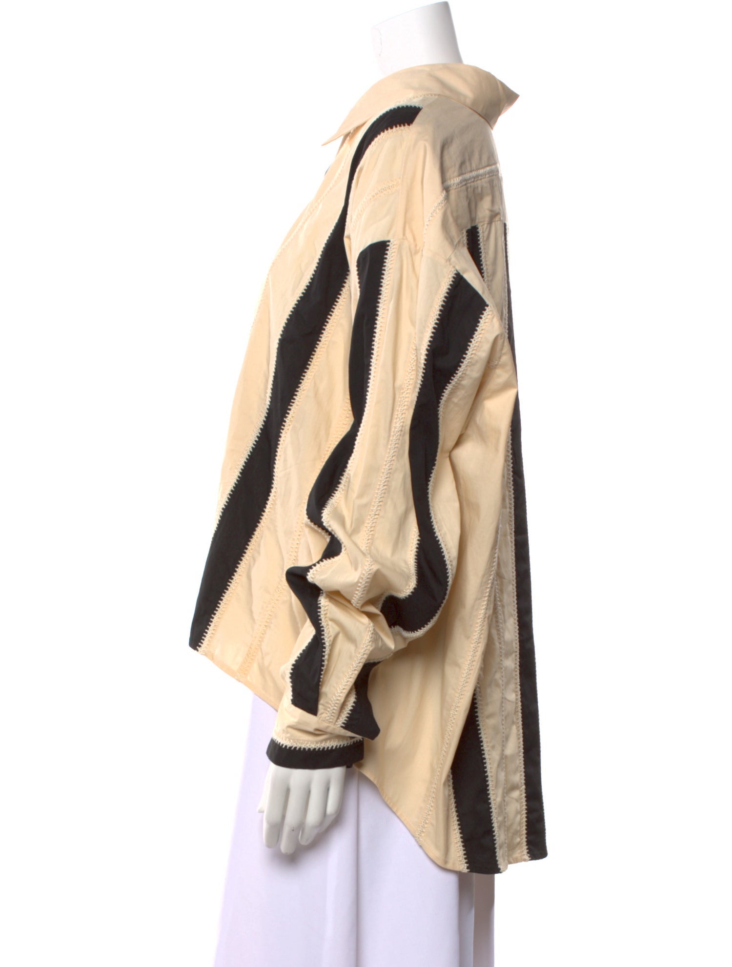 Diotima Striped Long Sleeve Button-Up Top