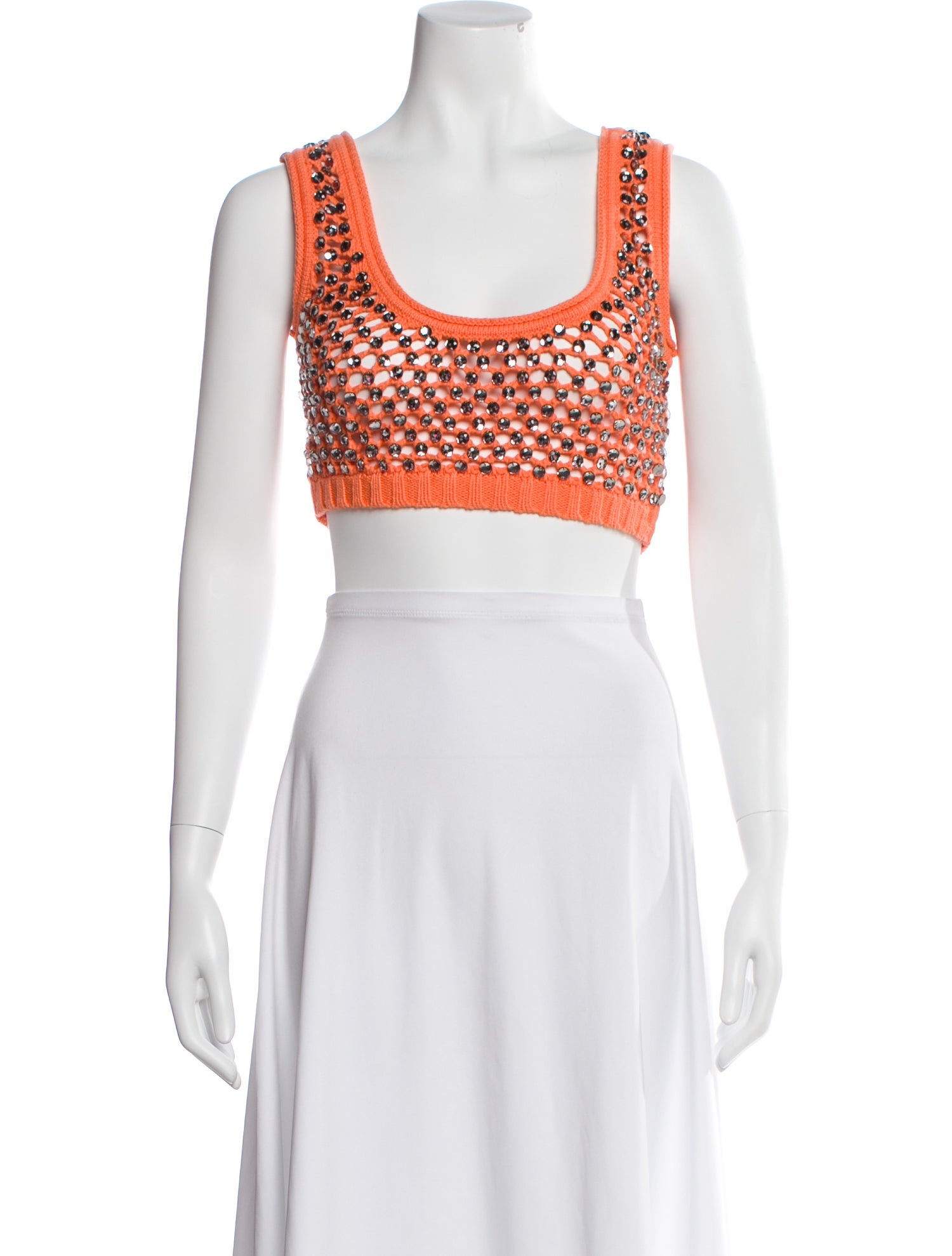 Diotima Patterned Scoop Neck Crop Top