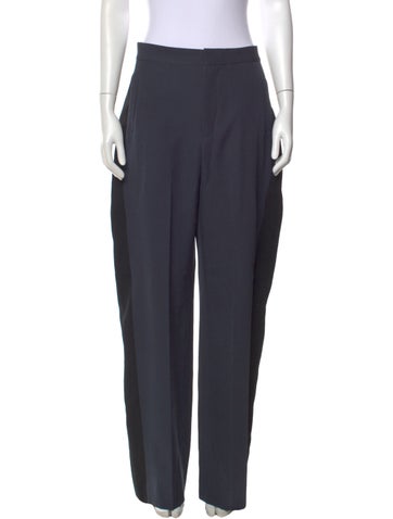 Pre-owned Diotima Wool Straight Leg Pants In Blue