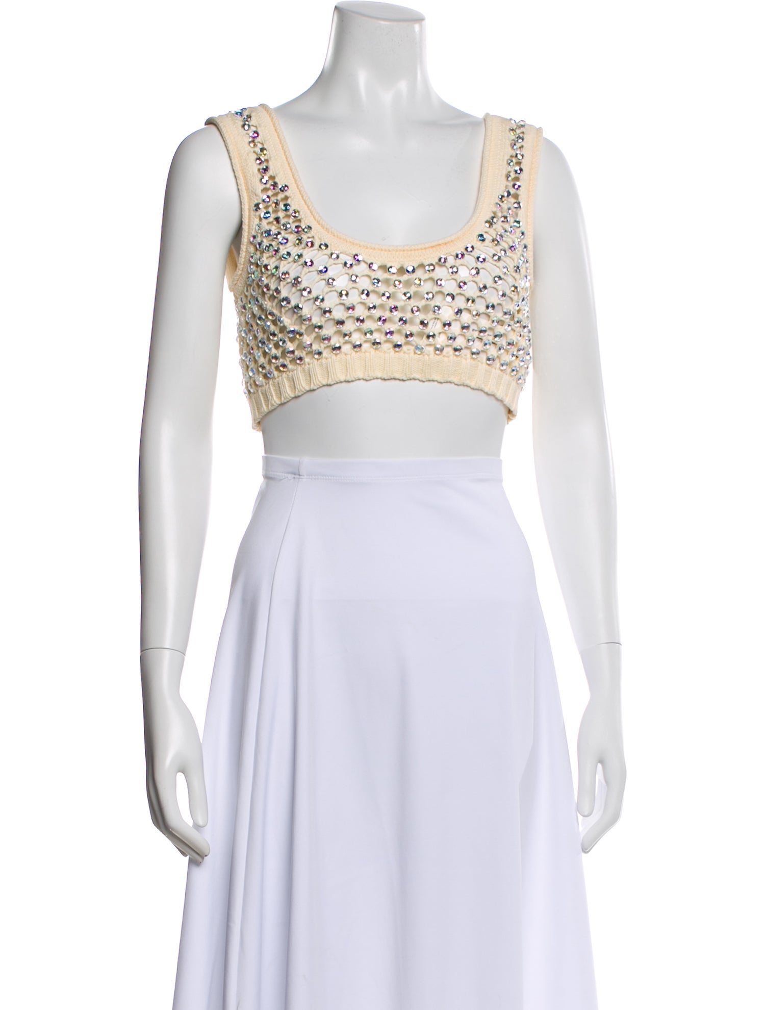 Diotima Graphic Print Square Neckline Crop Top
