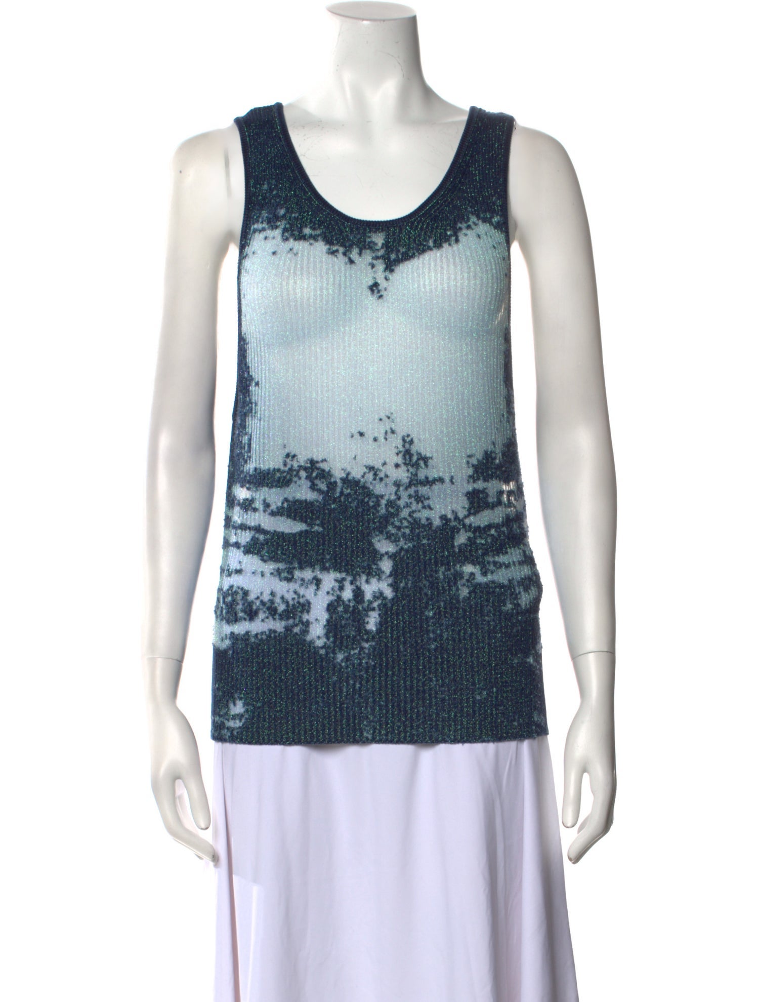 Diesel Printed Scoop Neck Top w/ Tags